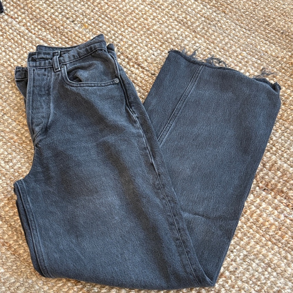 Boyish Charcoal Frayed Edge Jeans